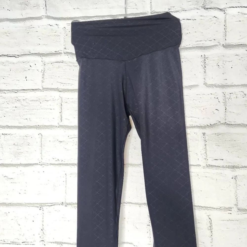 Shefit Womens Black Geometric Boss High-Rise Pull-On 7/8 Leggings Size Small